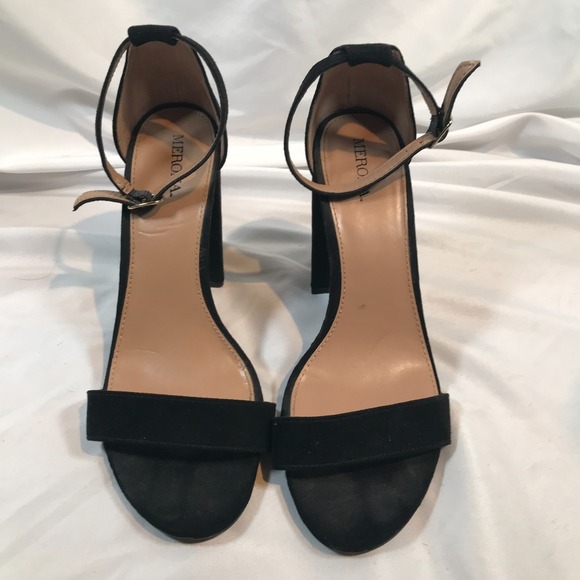 Merona Slingback Open Toe Block Heels Buckle Strap Womens US 8 EU 38.5 UK 6 - Picture 2 of 13